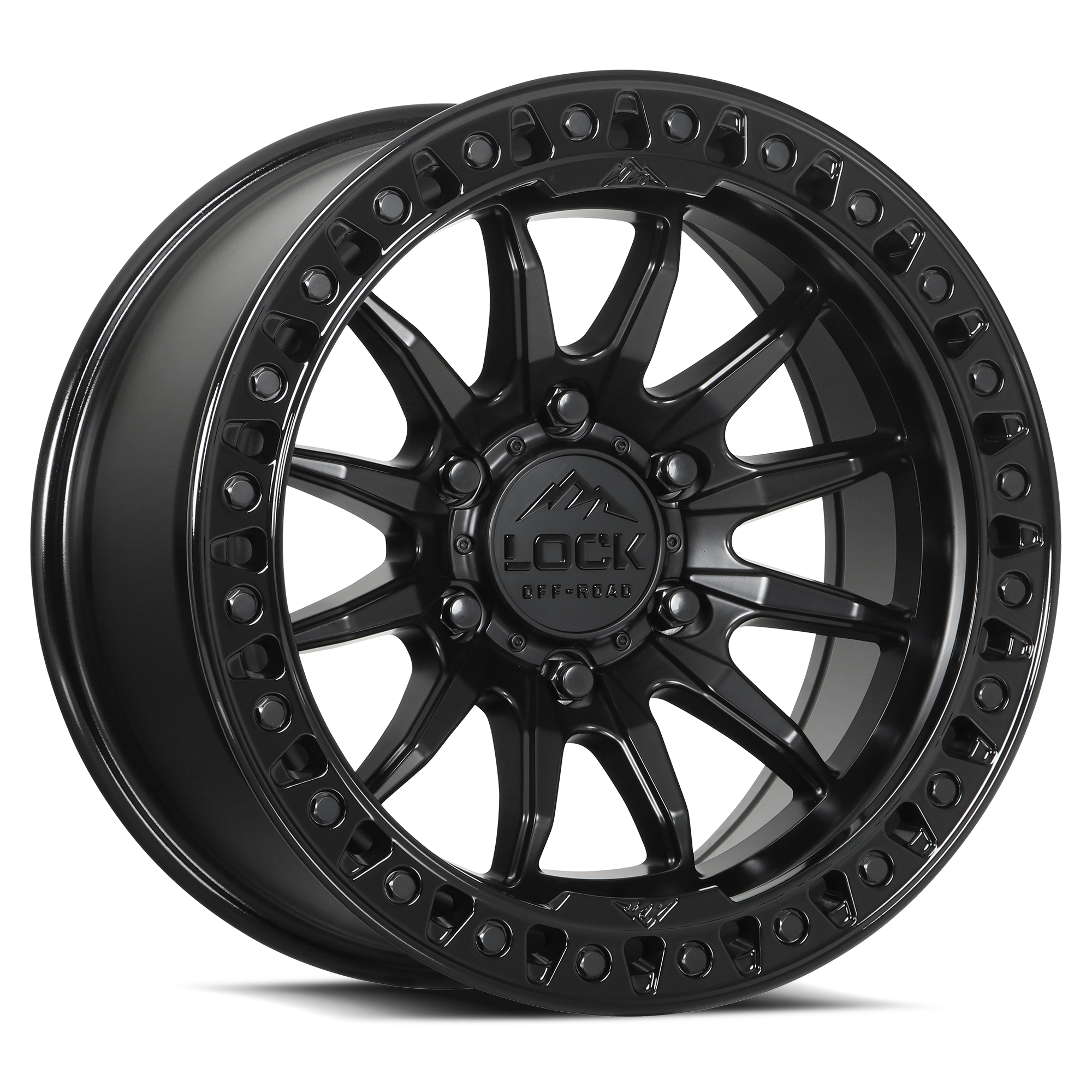 Lock Off-Road Trail Matte Black W/ Gloss Black Ring wheel