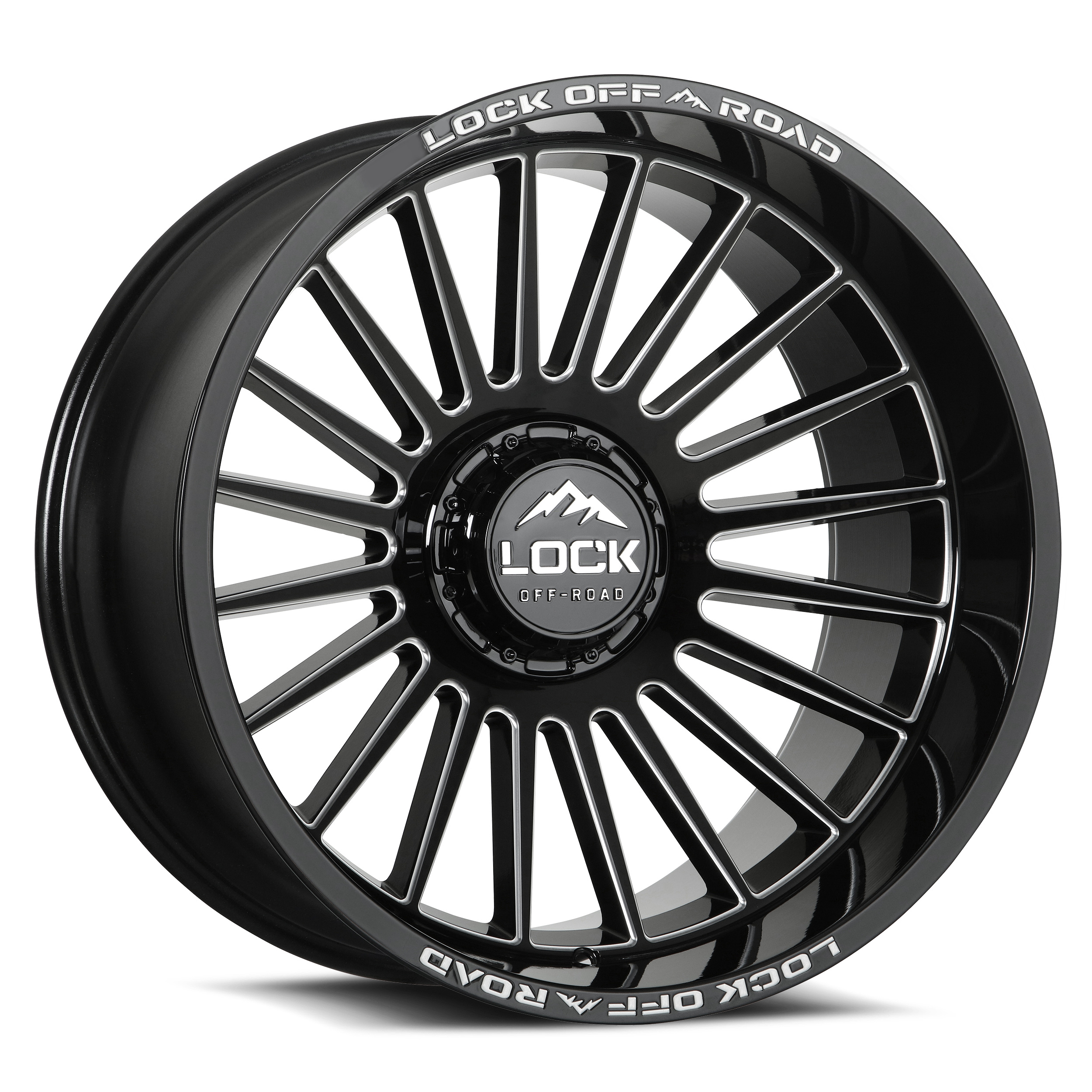 Lock Xtreme Invasion Gloss Black Milled wheel