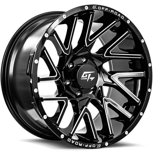 GT OFFROAD Aggression Gloss Black Milled wheel